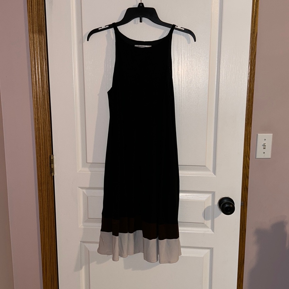 Jessica Howard Womens Black Fit Flare Pleated Stretch Sleeveless Dress 10